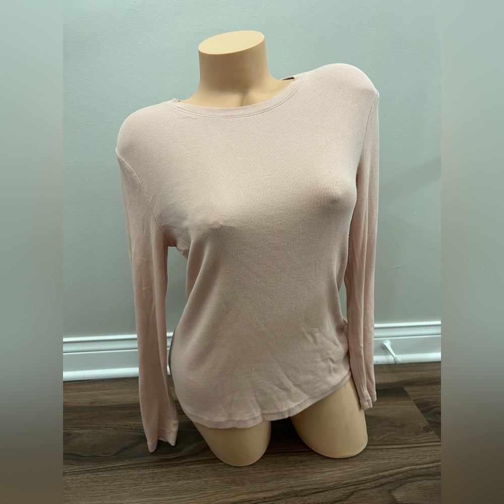 a new day Pale Blush Long Sleeve Crewneck Top